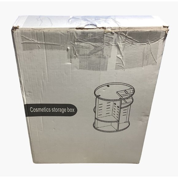 Rotating Make Up Organizer 360 Degree Cosmetic Shelve Display Case Clear Storage - Picture 3 of 4